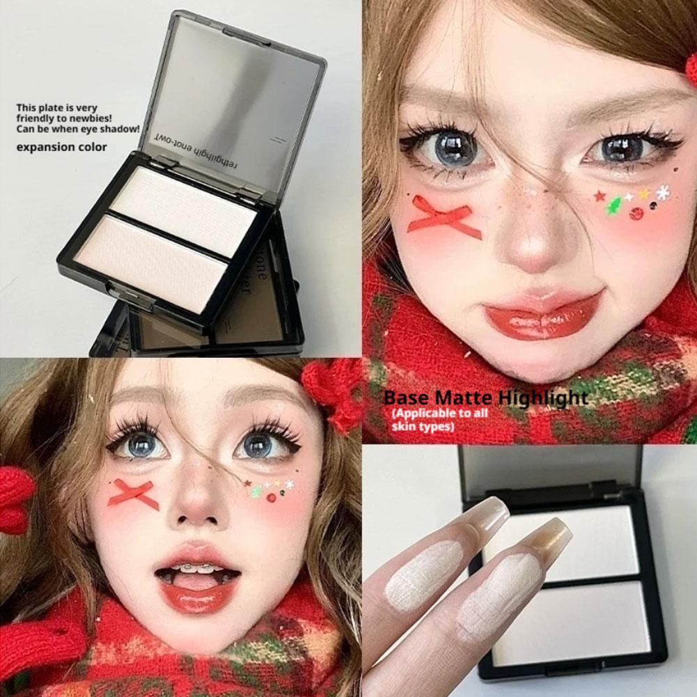 Матовая палетка хайлайтеров двойной комбинации для осветления и контуринга носа, все-в-одном, хайлайтер G1H5