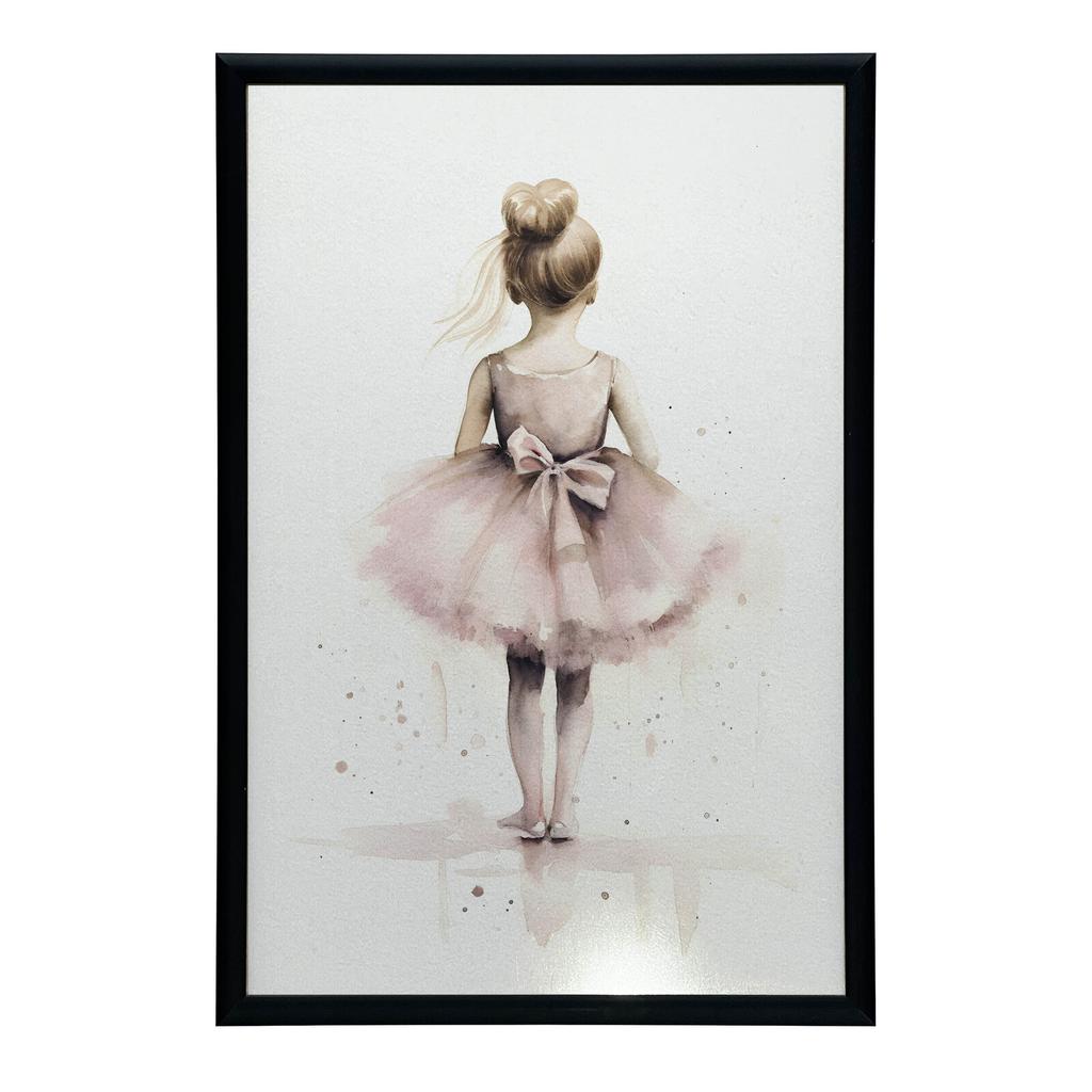 Różowa Balerina - Tańcząca Księżniczka Różowa Balerina - Tańcząca Księżniczka, 70X100 Cm, Rama Drewniana Ciemny Brąz, Papier Matowy 230 Gsm