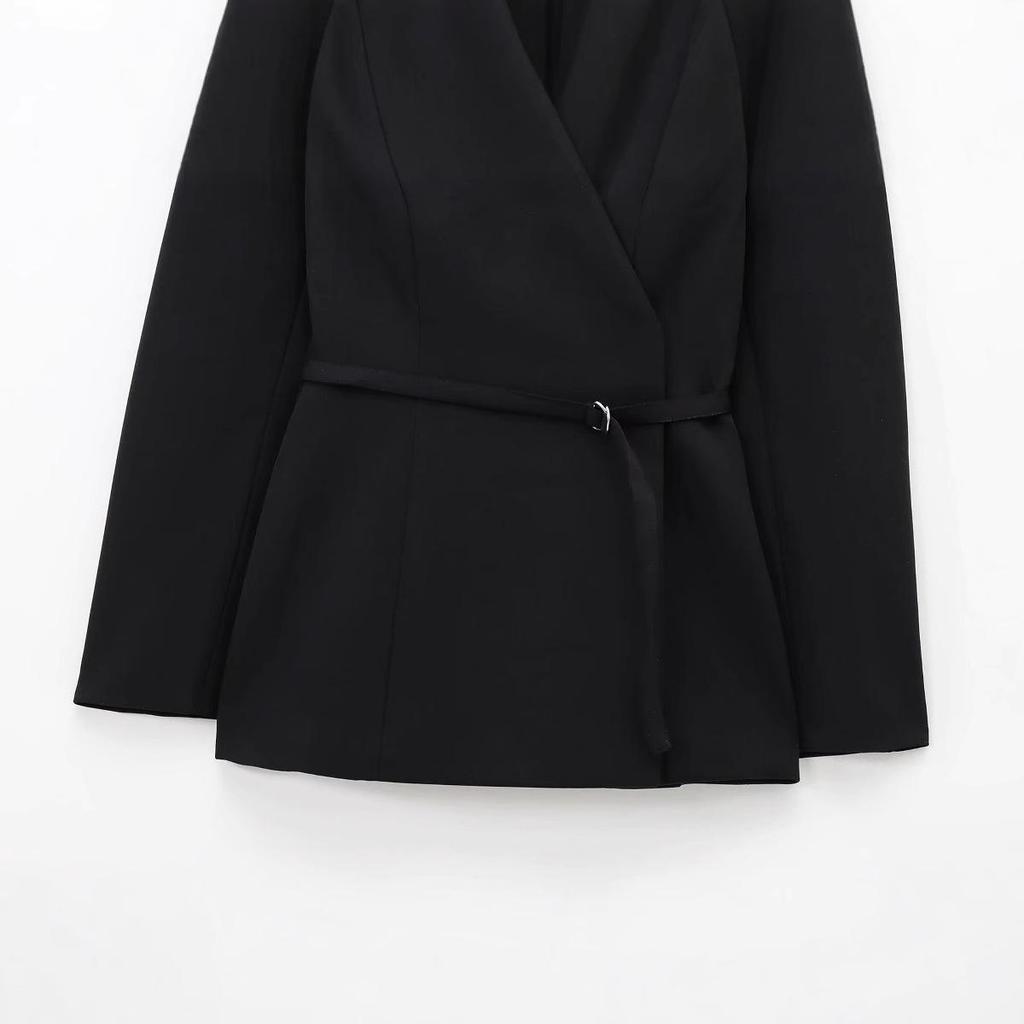 Женский зимний модный костюм в европейском и американском стиле 2024 года с универсальным поясом - 1270608