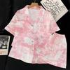 Ретро Летняя Пижама из Ледяного Шелка Женская Короткий Рукав Тонкая Стиль Национального Искусства Высококачественная Домашняя Одежда Шелковый Костюм