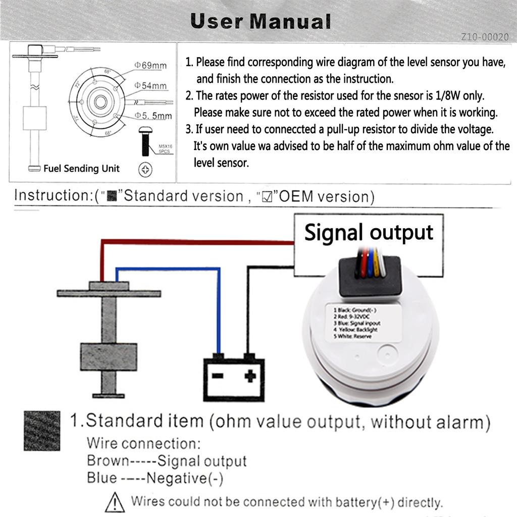 Датчик уровня топлива A5 0-190 Ом из нержавеющей стали для автомобиля, моторной лодки, указатель уровня воды/масла 100 мм 200 мм 300 мм 400 мм 500 мм 600 мм