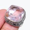 Натуральный розовый кунцит драгоценный камень 925 стерлинговое серебро ювелирное кольцо размер 6.5 F3G58