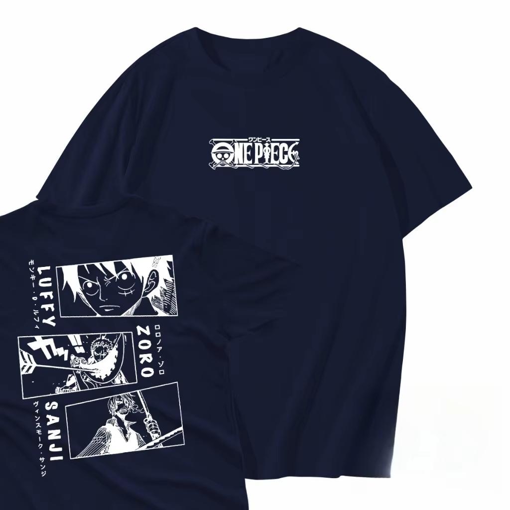 Japanese anime One Piece summer casual sports fitness loose and comfortable pure cotton shortsleeved Tshirt