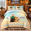 Wallace & Gromit Custom Name 3Pcs Bedding Set 1 Bed Sheet 2 Pillowcases Bedroom Home Decor