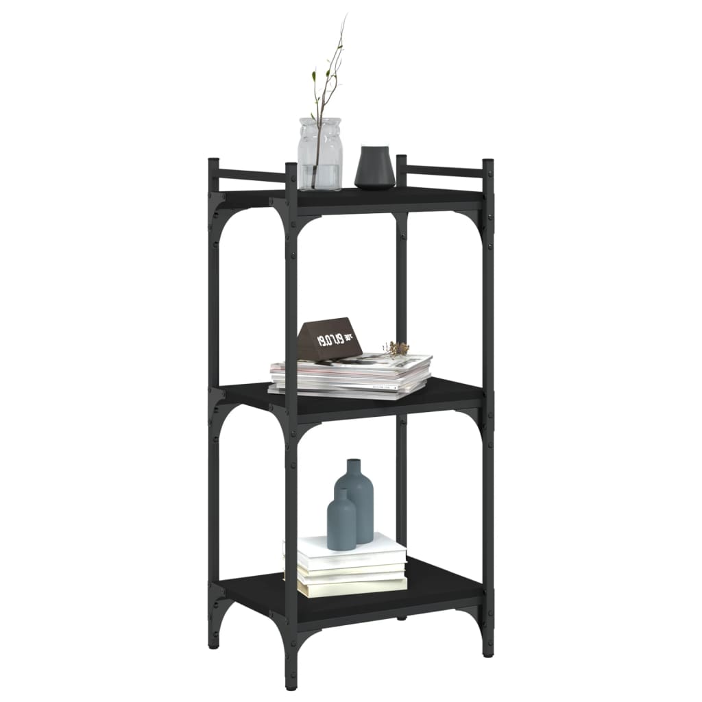 Bookshelf 3 Shelves Black 40 x 30 x 86 cm Engineered Wood