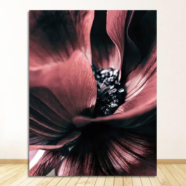 Canvas Painting Botanical Floral Nordic Poster Print Wall Art Picture Modern Living Room Decor Scandinavian Red Flower Plant