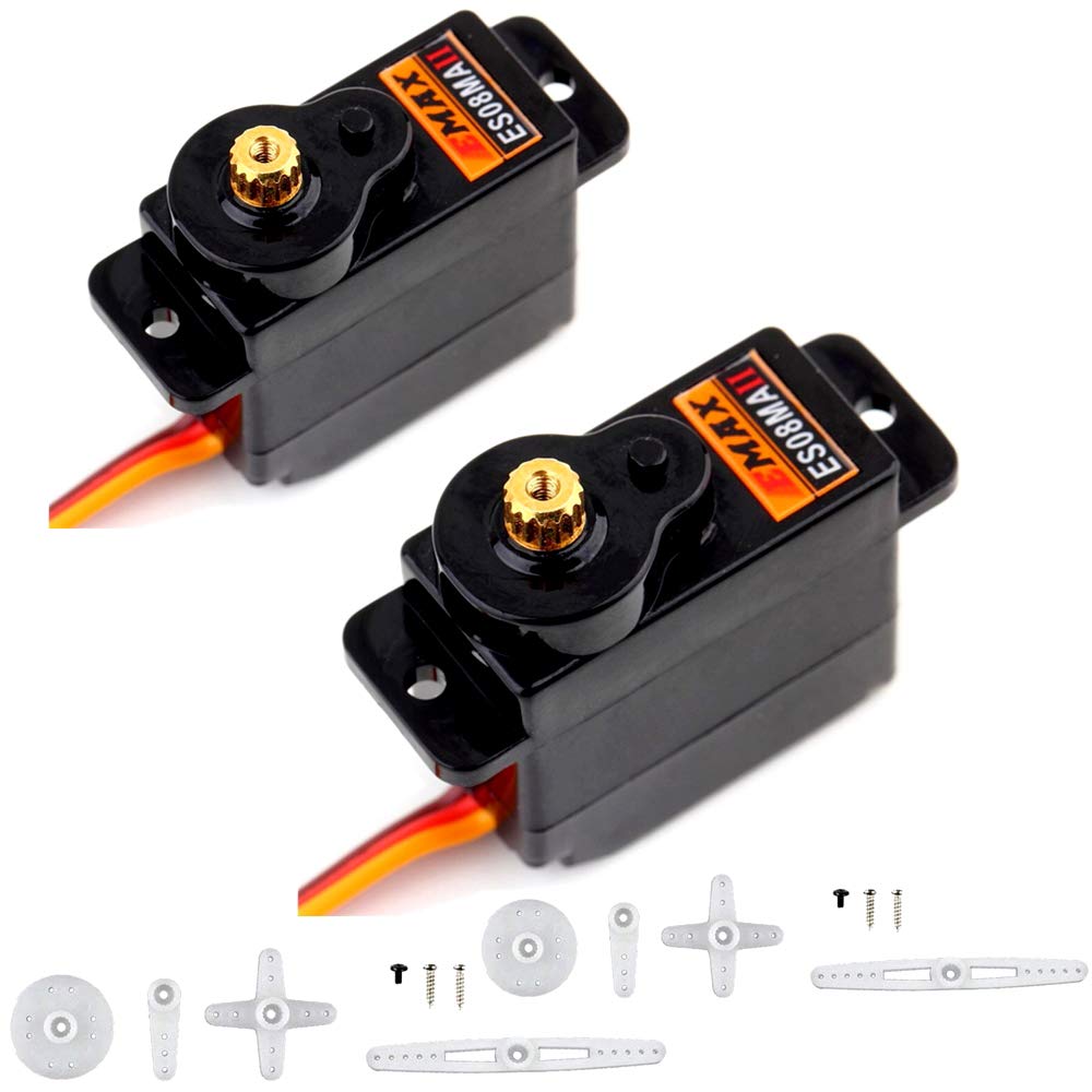 ICQUANZX 2pcs ES08MA II 12g Mini Metal Gear Analog Servo with Shockproof Stability for RC Models