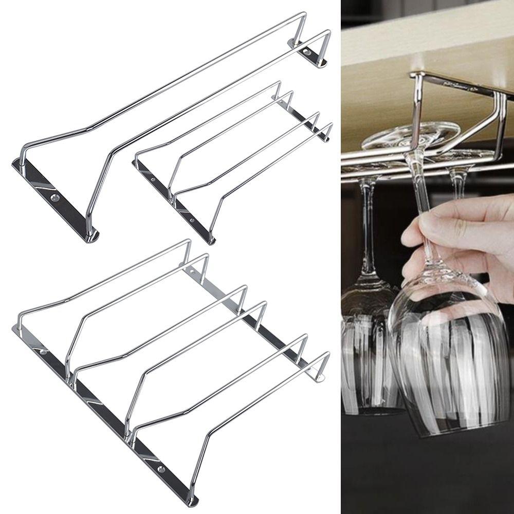 1Pcs 304 Stainless Steel Wine Glass Rack Kitchen Supplies Stemware Holder New Cup Goblets Hanger