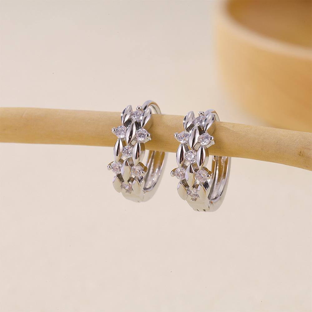 Color Earrings Women'S Jewelry Selection, Fashionable Multi-Style Zircon Earrings Inlaid With Zirconium Exquisite Jewelry