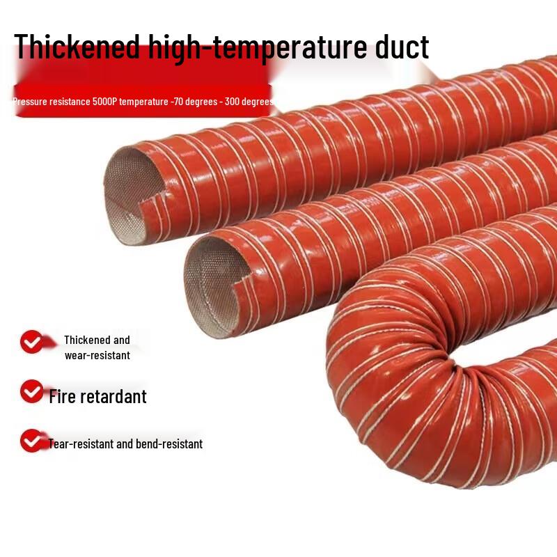Red High-Temperature Silicone Flexible Duct Hose