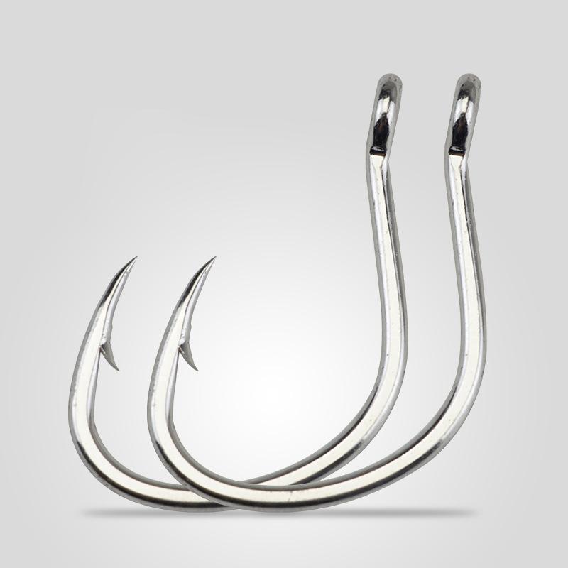 10 шт. наборов луженых антикоррозийных крючков для джиг-удочек с люверсами из высокоуглеродистой стали для глубоководной рыбалки