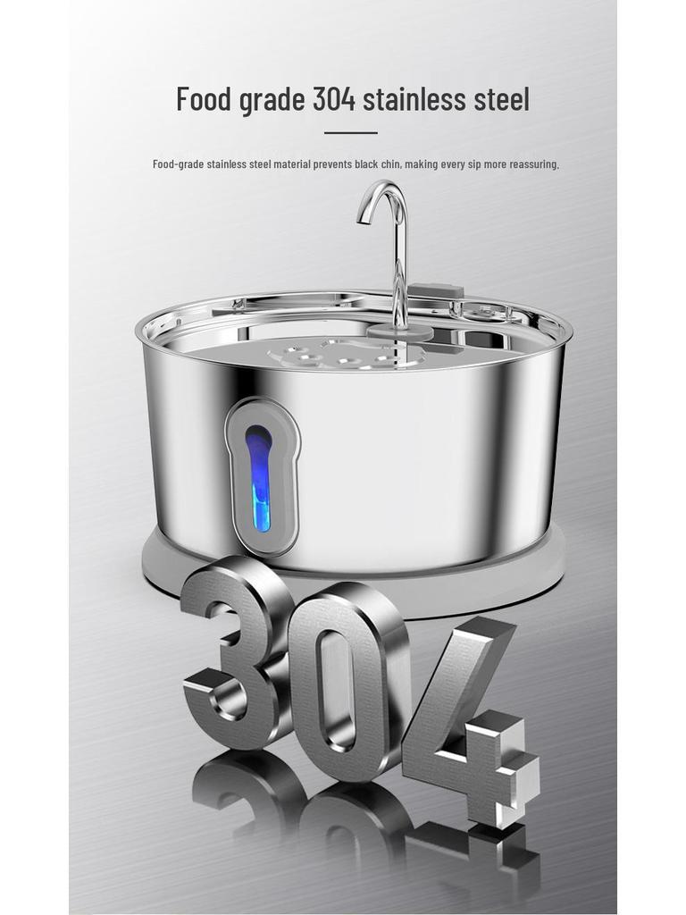 Stainless Steel Smart Pet Water Fountain - Automatic Cat Drinker