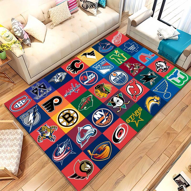 Classic American Football Rugby Team Non-Slip Large Area Rug for Living Room,Bedroom Playroom Carpet Mat for Sofa,Home Decor