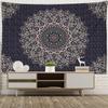 Retro Black Mandala Tapestry Wall Hanging Art Psychedelic Hippie Tapez Aesthetic Room Decor Background Cloth