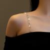 1 Pc Rhinestone Shoulder Strap Silver Rhinestone Bra Shoulder Chain Jewelry Adjustable Underwear Strap for Festival Rave Bridal Wedding Dress
