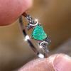 Green Fire Opal Stone Cute Moon Ring Romantic Love Heart Engagement Rings For Women Charm  Color Wedding Band Jewelry Gift