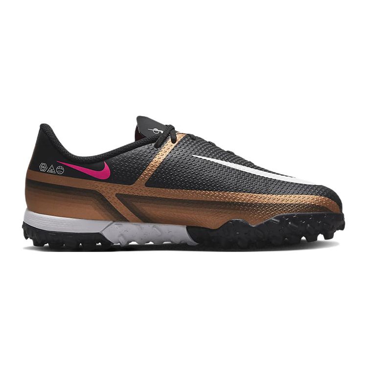 Nike Phantom GT Jr. Кеды Academy TF с низким верхом для футбола Детские кроссовки Черный Золотой DR6062-810