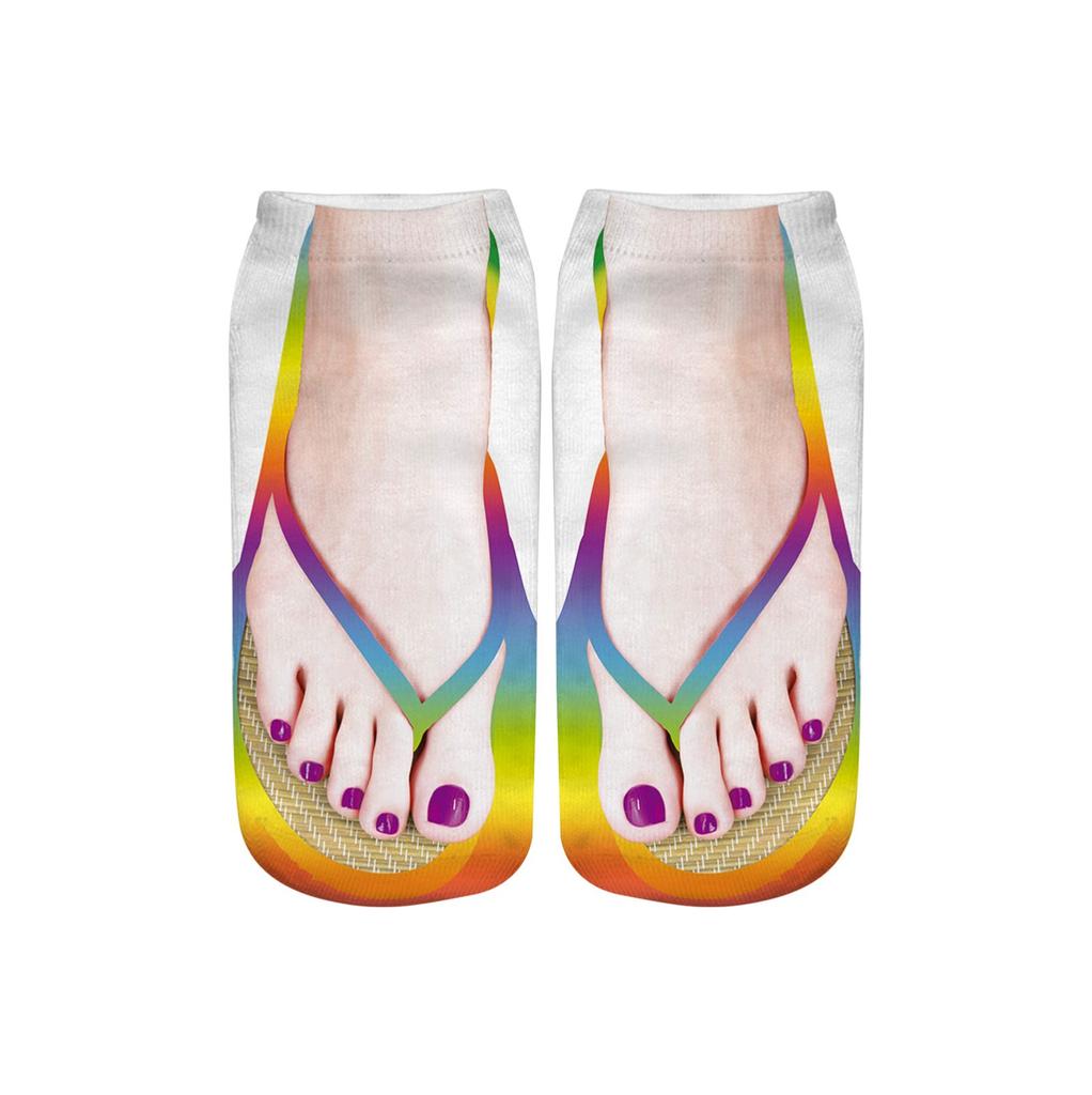 Носки с 3D принтом 20 см, забавные шлепанцы, носки, холщовые забавные креативные носки