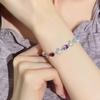 Light luxury rainbow egg-shaped crystal stone jewelry s925 sterling silver bracelet natural crystal apple design niche high-end fashion jewelry gifts