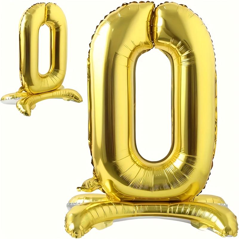 32" Golden Stand-Up Foil Number Balloons 0-9 Shiny Metallic Finish, Perfect for Birthdays, Anniversaries Party & Room Decor, Birthday Balloons