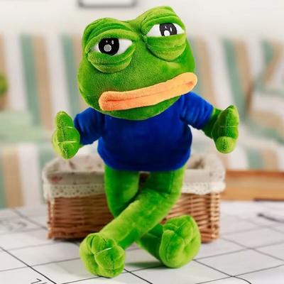 45 см Плюшевая игрушка Грустная лягушка Мягкая набивная подушка Пепе Лягушонок Магическое выражение Плюшевая кукла Милый подарок Для детей Мальчиков Девочек
