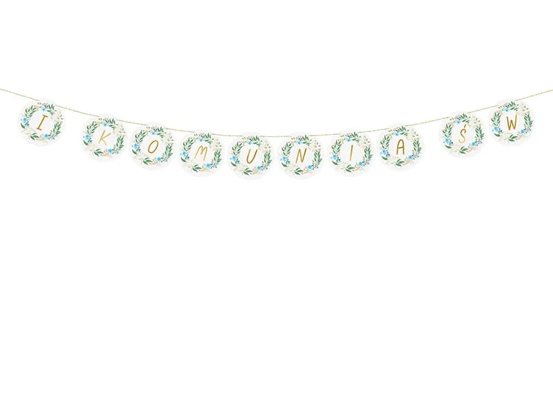 Baner Girlanda Pierwsza Komunia Święta 200X13Cm