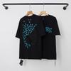 Unisex Cotton T-Shirt With Embroidered Cross Sanskrit Print Loose Fit Short Sleeve Tee