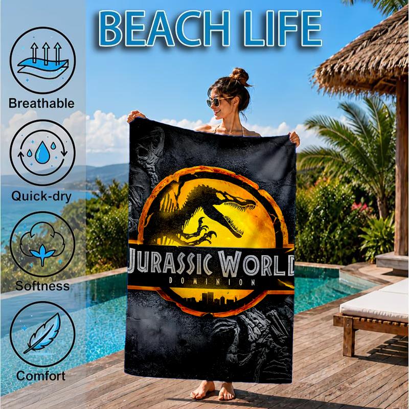 Dinosaur World Beach Towel, Microfiber Beach Towel, Perfect For Pool, Beach, Travel, Home Decor Beach Party Fan gifts