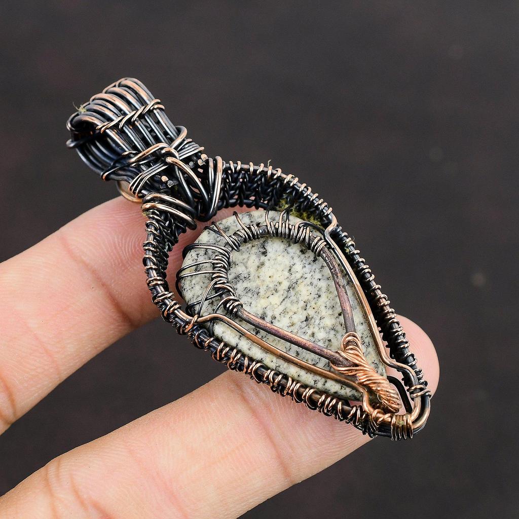 Древо жизни K2 Яшма Медный кулон Медная проволока обернутая ювелирные изделия ручной работы Подвеска из настоящего драгоценного камня Древо жизни Ювелирные изделия Лунный камень Проволока кулон