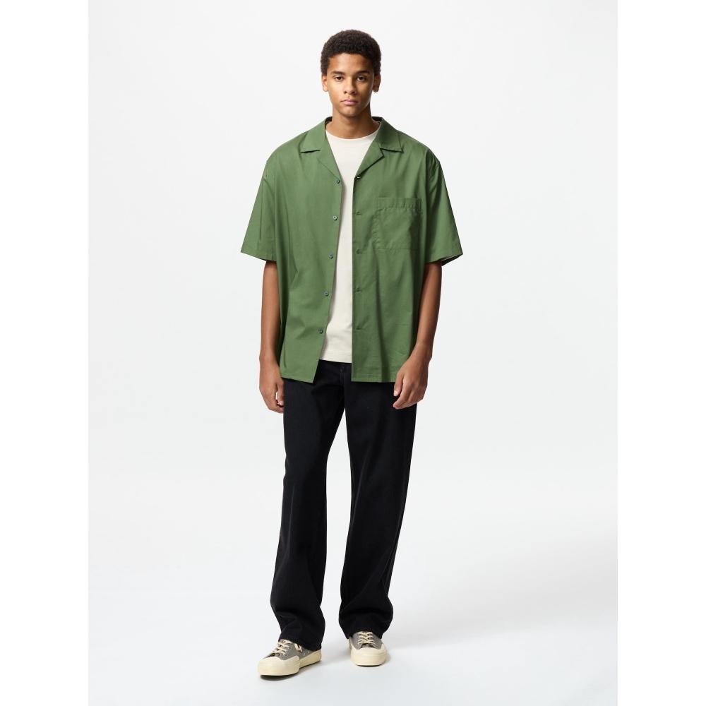 Uniqlo Рубашка из модального хлопка с открытым воротником и коротким рукавом 