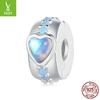 Moonstone Magic Heart-Shaped Diy Bracelet Positioning Buckle, Popular S925 Silver Bead Spacer Accessories