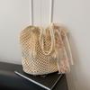 Повседневная плетеная сумка большой вместимости Новая полая сумка на плечо в ленивом стиле Повседневная пляжная сумка Женская сумка