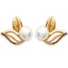 [C5752] - Gold Plated Earrings 'Catherine' White Gold - 10x10 Mm