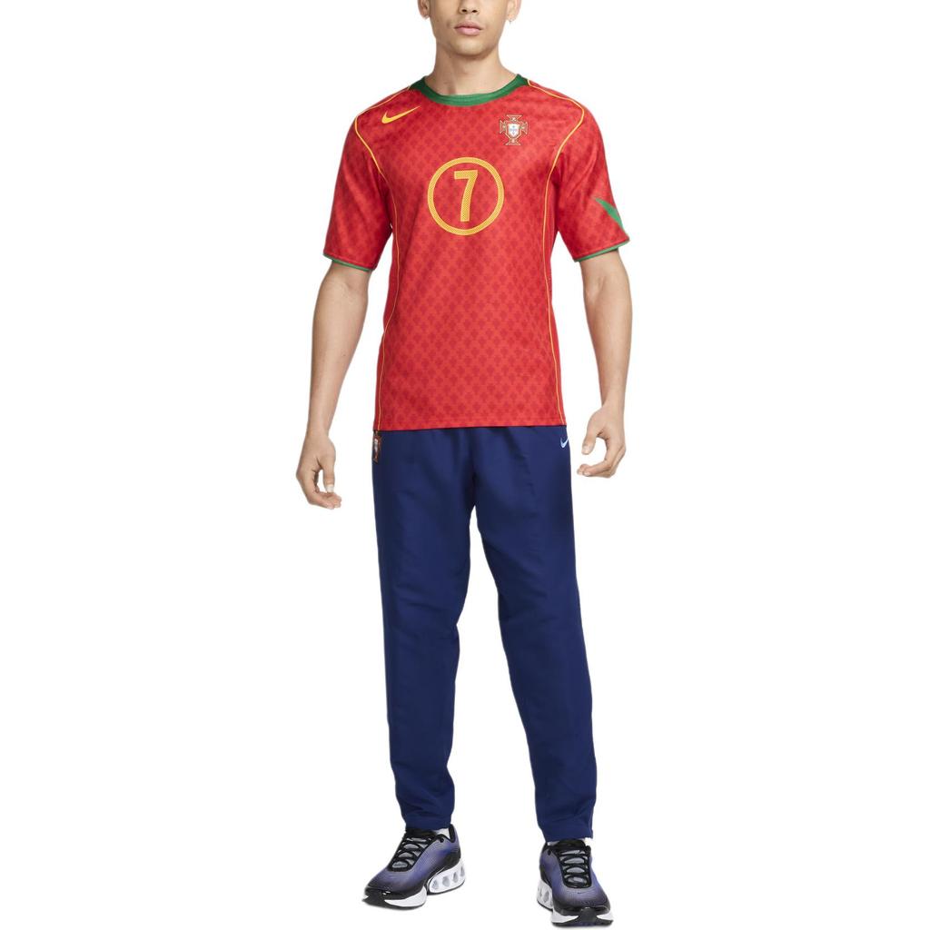 Nike 2004 Portugal Home 7 Figo Logo Round Neck Short Sleeve Football Shirt Unisex Football Shirt Red HV9708-614