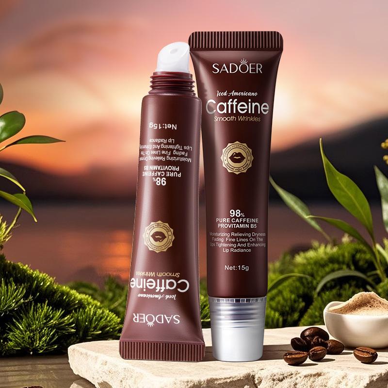 Кофеиновый крем для губ против морщин, увлажняет губы и уменьшает морщинки.