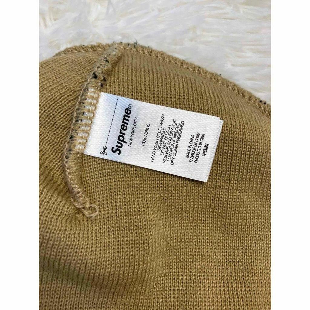 [Б/У] Шапка бини Supreme с большим логотипом-банданой, бежевая