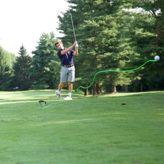 Тренажер для гольф-свинга Гольф-мяч на веревке Помощь для тренировки свинга 50 футов обратной связи по свингу Оборудование для практики гольфа для дома, парка, заднего двора