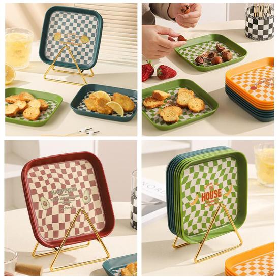 Reusable Easy To Clean Bone Dish BPA Free Stackable Storage Fruit Pattern Plastic Snack Tray