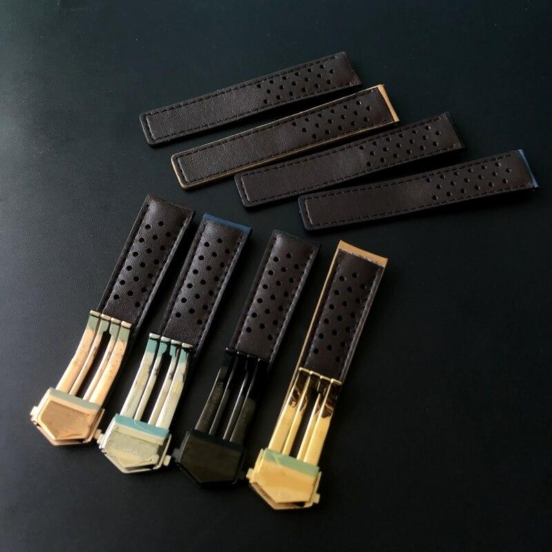 20 мм 22 мм 24 мм черный, синий, коричневый матовый ремешок из натуральной кожи для Tag Heuer Carrera Aquaracer Monaco F1 ремешок для часов браслет