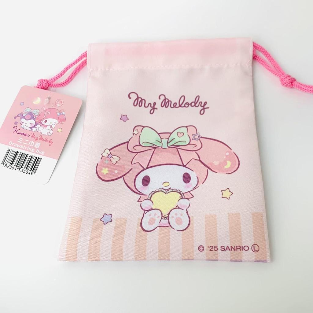 Sanrio My Melody & Kuromi Cute Drawstring Bag Mini Pouch Pink