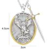 Round Shape Peculiar Design Angel Dragon Killer Warrior Necklace AVE
