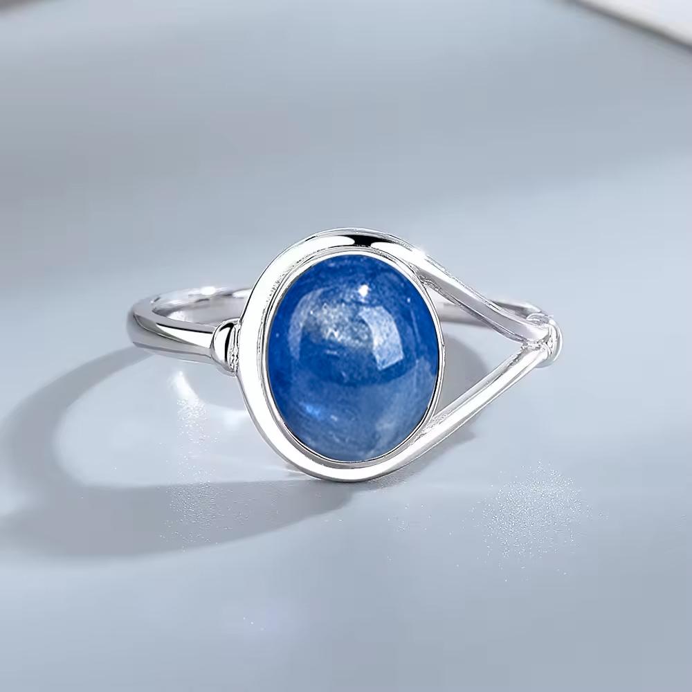 Кольца из стерлингового серебра 925 пробы с натуральными камнями Аметист Простое фиолетовое овальное кольцо 8*10 мм Изящные украшения Подарки для подруг Женщинам