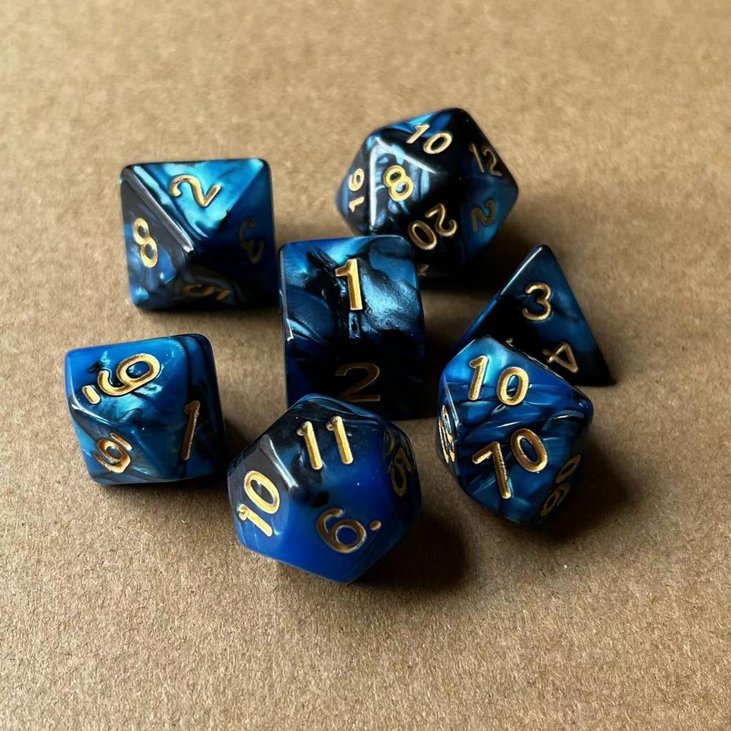 7 шт./лот, многогранные игральные кости из смолы D&D D4 D6 D8 D10 D% D12 D20, многогранные игральные кости TRPG, настольные игры