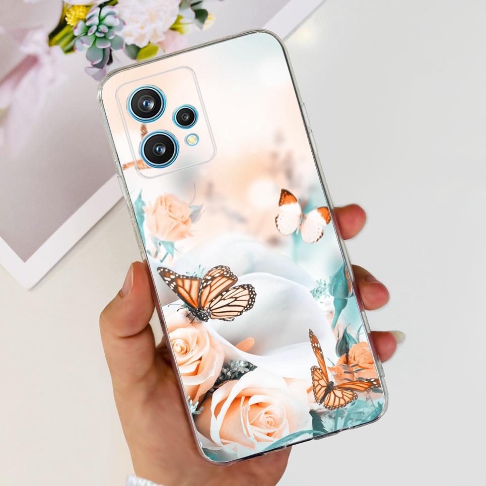 RMX3521 Чехол для телефона Realme 9 4G Задняя крышка С узором Сердце Любовь для пары Защита камеры Бампер Для Realme9 Мягкий силиконовый чехол
