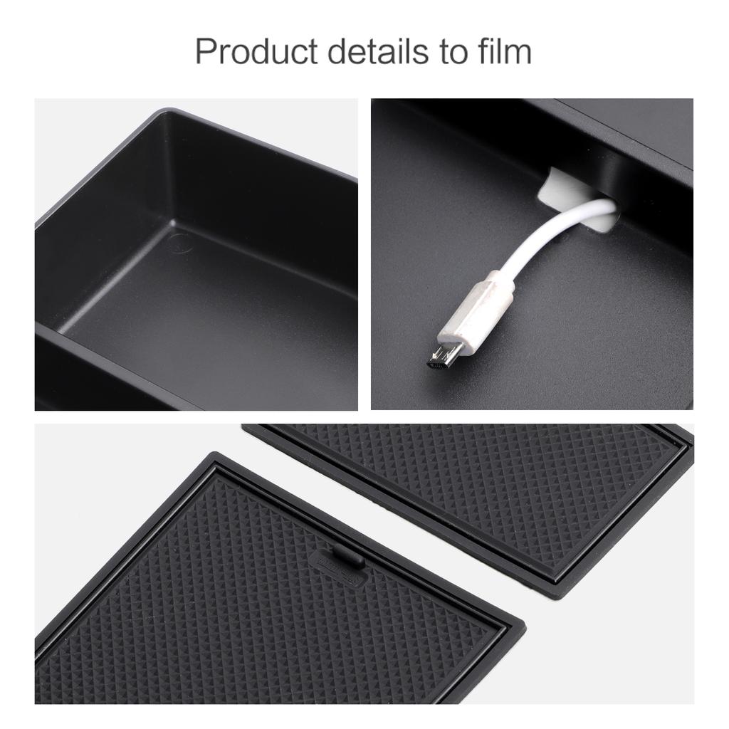 Center Console Armrest Storage Box for VW ID.7 ID7 Car Central Tray Organizer Accessories Tidying Black