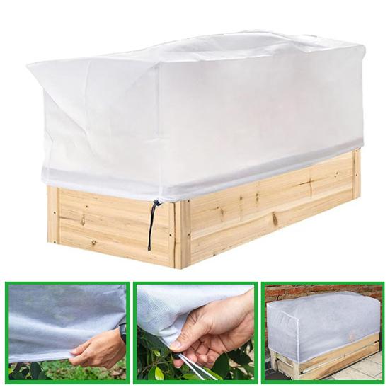 Yousheng Прямоугольный чехол для ящика для растений Зимний чехол для защиты от заморозков со шнурком Чехол для защиты от мороза для ящика для растений для приподнятой грядки Уличные растения