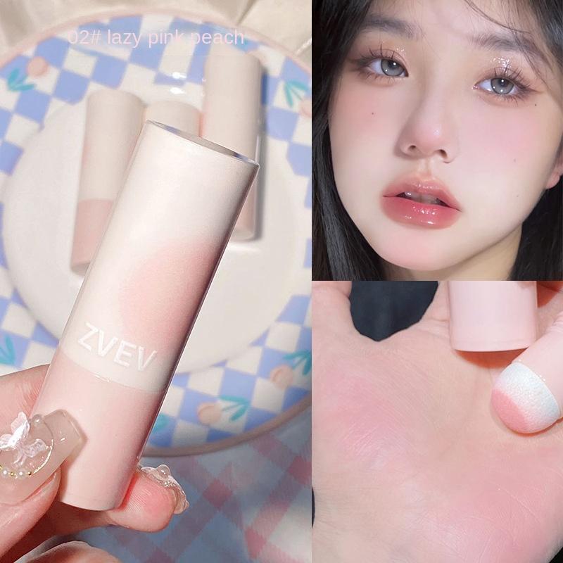 Новые удобные румяна-стики с губкой, натуральные матовые осветляющие легкие румяна для девочек, белые румяна, водостойкие румяна с отделкой, стойкий набор для женского макияжа