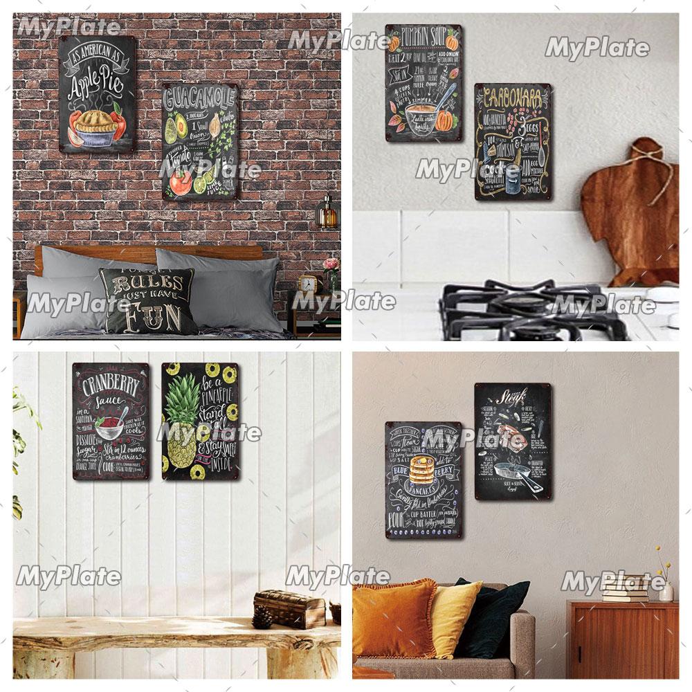 Винтажная жестяная вывеска для кухни, металлическая вывеска, декоративная доска, настенный декор, украшение для мужского пещерного клуба