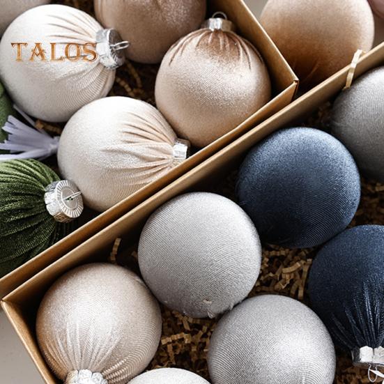 15 Pcs Velvet Christmas Balls Shatterproof Flocked Xmas Tree Hanging Ball Ornaments Festive Home Party Baubles for Christmas Wedding