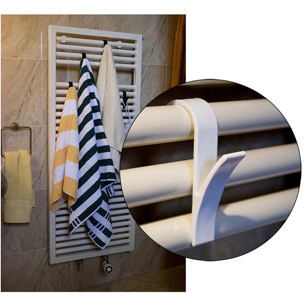 2/4/6/10 Pcs Kitchen Storage Racks Home and Decoration Hook Bathroom Clear Hanger Clips White Heated Towel Hook Hooks Garden